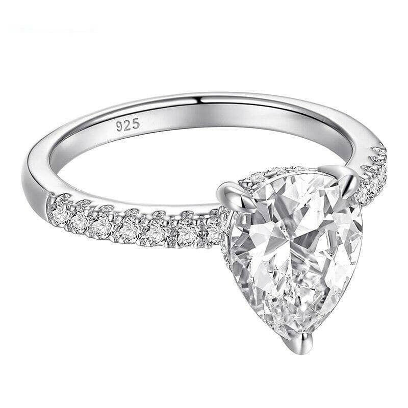 Flash Sale- Pear Cut 4 ct Diamond Engagement Ring-Evani Naomi Jewelry