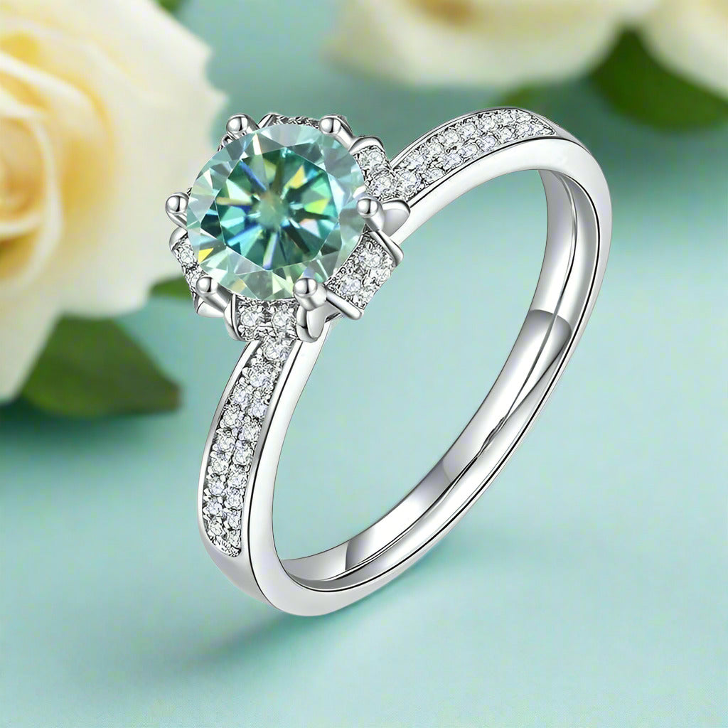 Floral-Style 1.00 ct Round Diamond Engagement Ring-Evani Naomi Jewelry