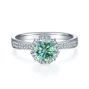 Floral-Style 1.00 ct Round Diamond Engagement Ring-Evani Naomi Jewelry