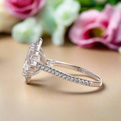 Gorgeous Halo 3.0 ct Radiant Cut Diamond Engagement Ring-Evani Naomi Jewelry