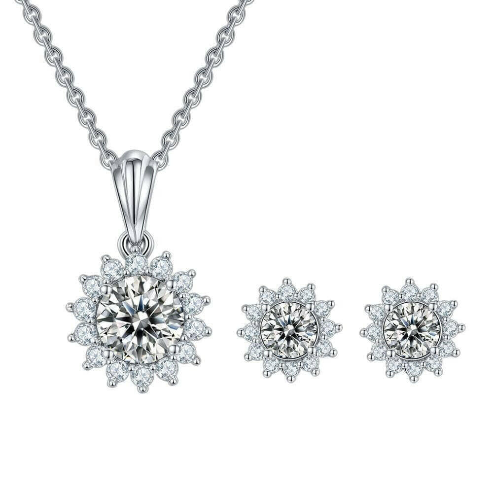 Gorgeous Sunflower 1.0 ct Diamond Jewelry Set-Evani Naomi Jewelry