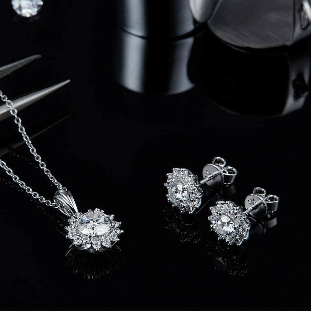 Gorgeous Sunflower 1.0 ct Diamond Jewelry Set-Evani Naomi Jewelry