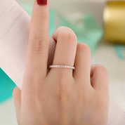 Half Eternity Diamond 14k Rose Gold Wedding Band-Evani Naomi Jewelry