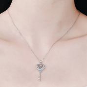 Heart Key 1.0 ct Diamond Necklace-Evani Naomi Jewelry