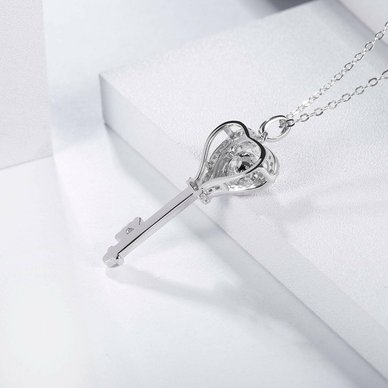 Heart Key 1.0 ct Diamond Necklace-Evani Naomi Jewelry