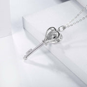 Heart Key 1.0 ct Diamond Necklace-Evani Naomi Jewelry