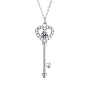 Heart & Key Diamond Necklace-Evani Naomi Jewelry