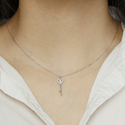 Heart & Key Diamond Necklace-Evani Naomi Jewelry