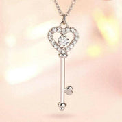 Heart & Key Diamond Necklace-Evani Naomi Jewelry