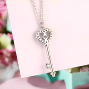 Heart & Key Diamond Necklace-Evani Naomi Jewelry