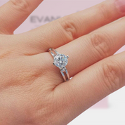 Heart Prong 1.00 ct Round Diamond Engagement Ring-Evani Naomi Jewelry