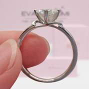 Heart Prong 1.00 ct Round Diamond Engagement Ring-Evani Naomi Jewelry