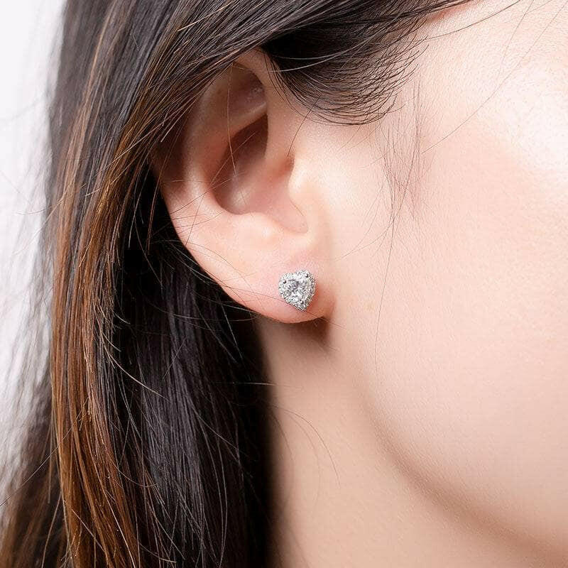 Heart Shaped 1.0 ct Diamond Halo Jewelry Set-Evani Naomi Jewelry