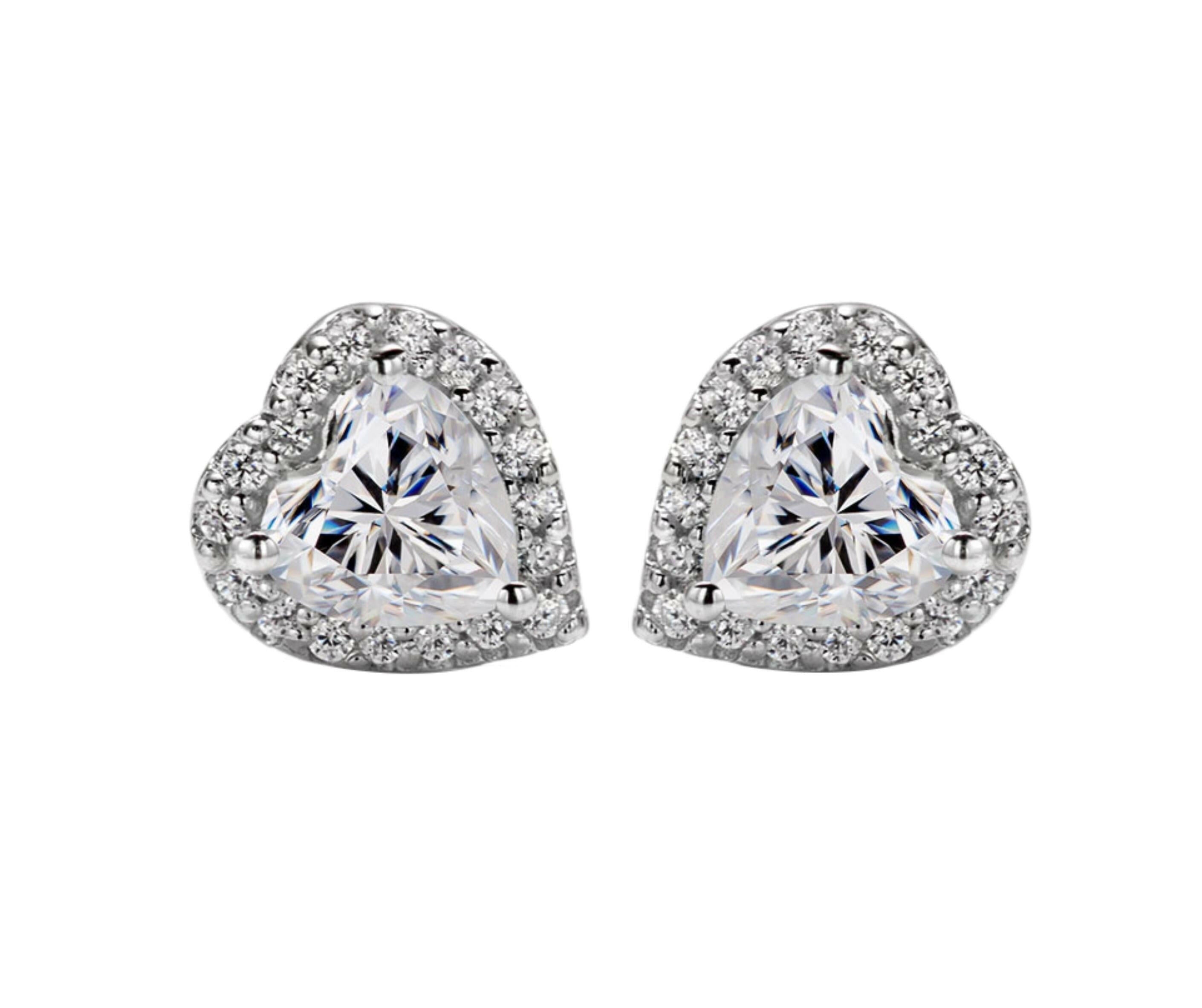 Heart Shaped 1.0 ct Diamond Halo Jewelry Set-Evani Naomi Jewelry