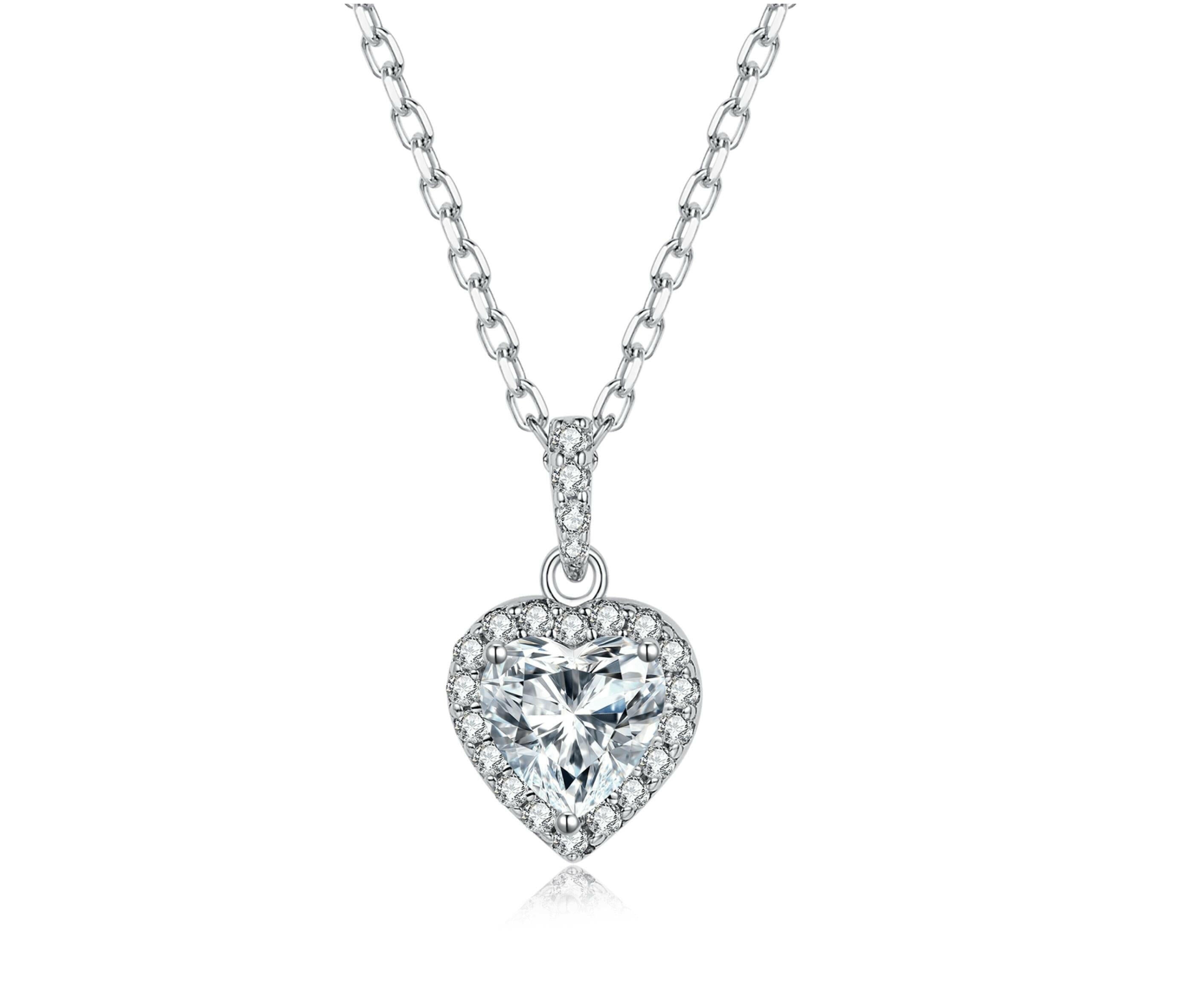 Heart Shaped 1.0 ct Diamond Halo Jewelry Set-Evani Naomi Jewelry