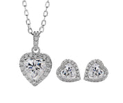 Heart Shaped 1.0 ct Diamond Halo Jewelry Set-Evani Naomi Jewelry