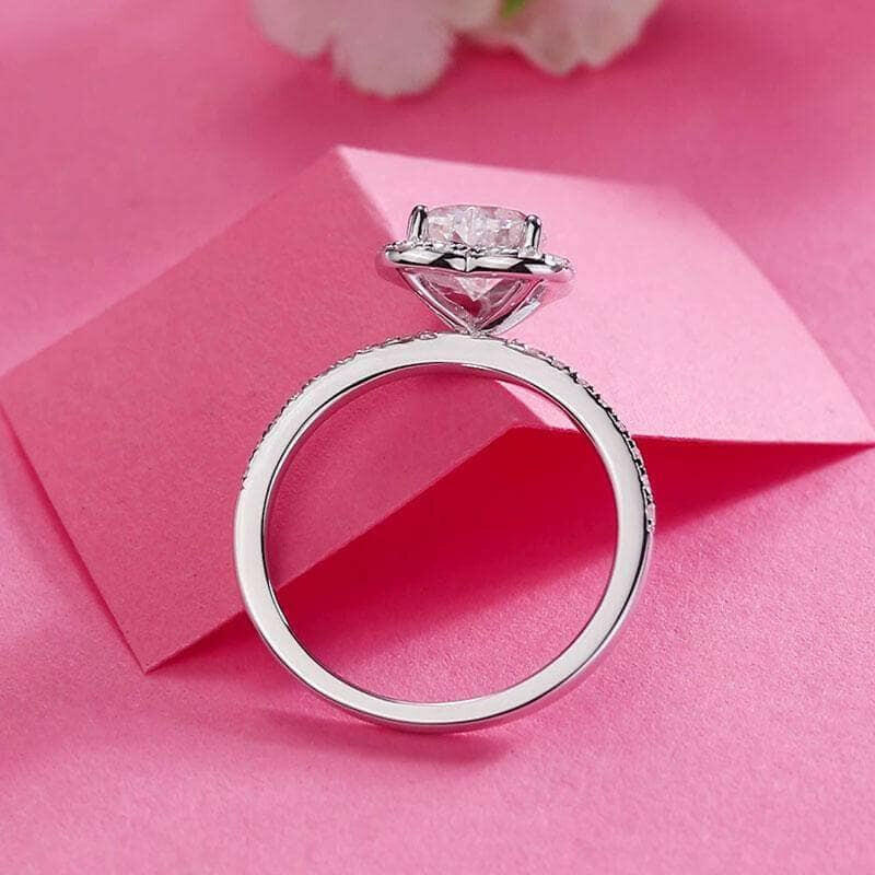 Heart-cut 1.0 ct Diamond Halo Ring Set-Evani Naomi Jewelry