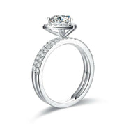 Heart-cut 1.0 ct Diamond Halo Ring Set-Evani Naomi Jewelry
