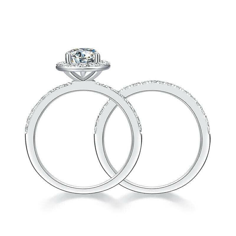 Heart-cut 1.0 ct Diamond Halo Ring Set-Evani Naomi Jewelry