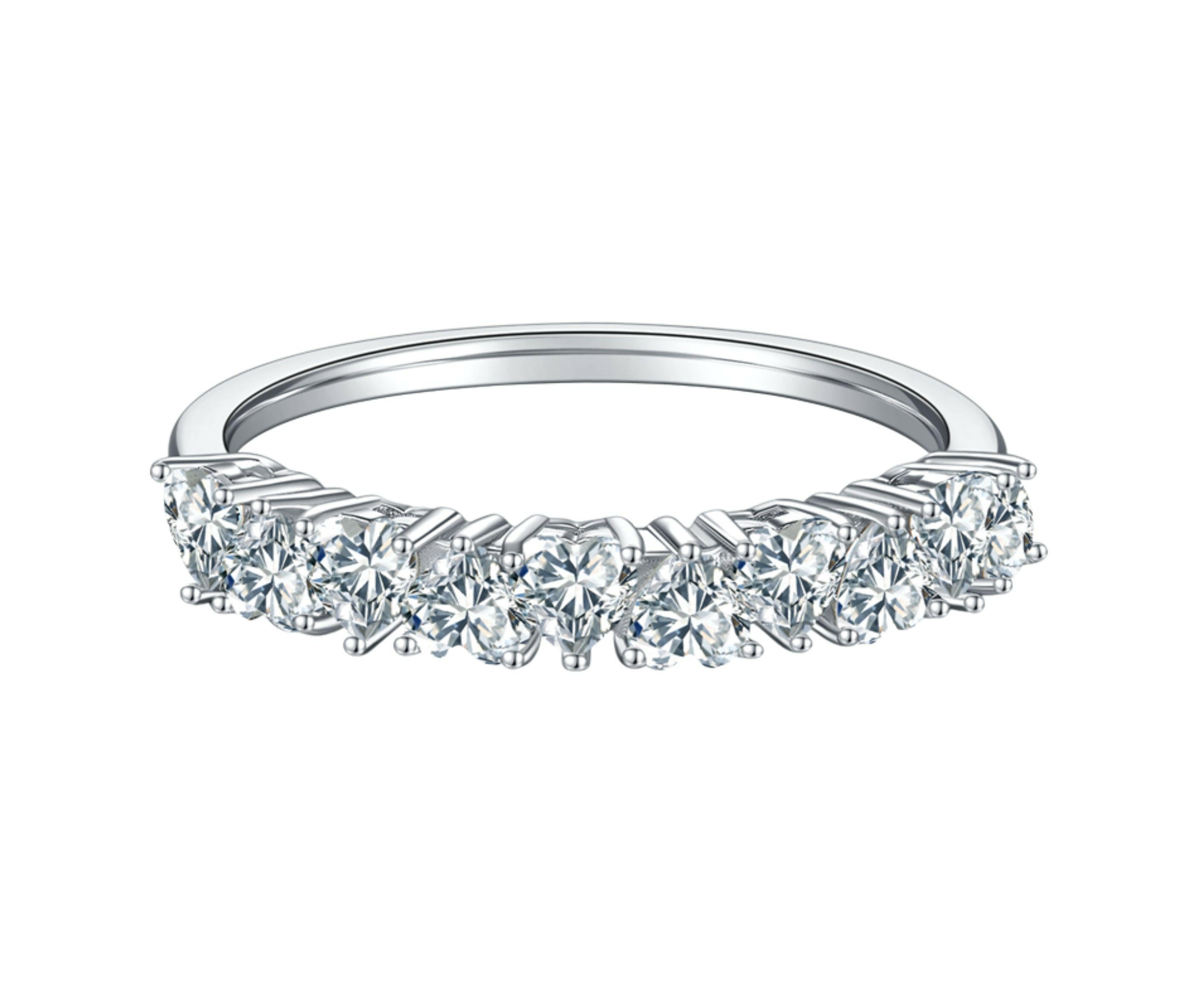 Heart-cut 1.0 ct Diamond Wedding Band-Evani Naomi Jewelry