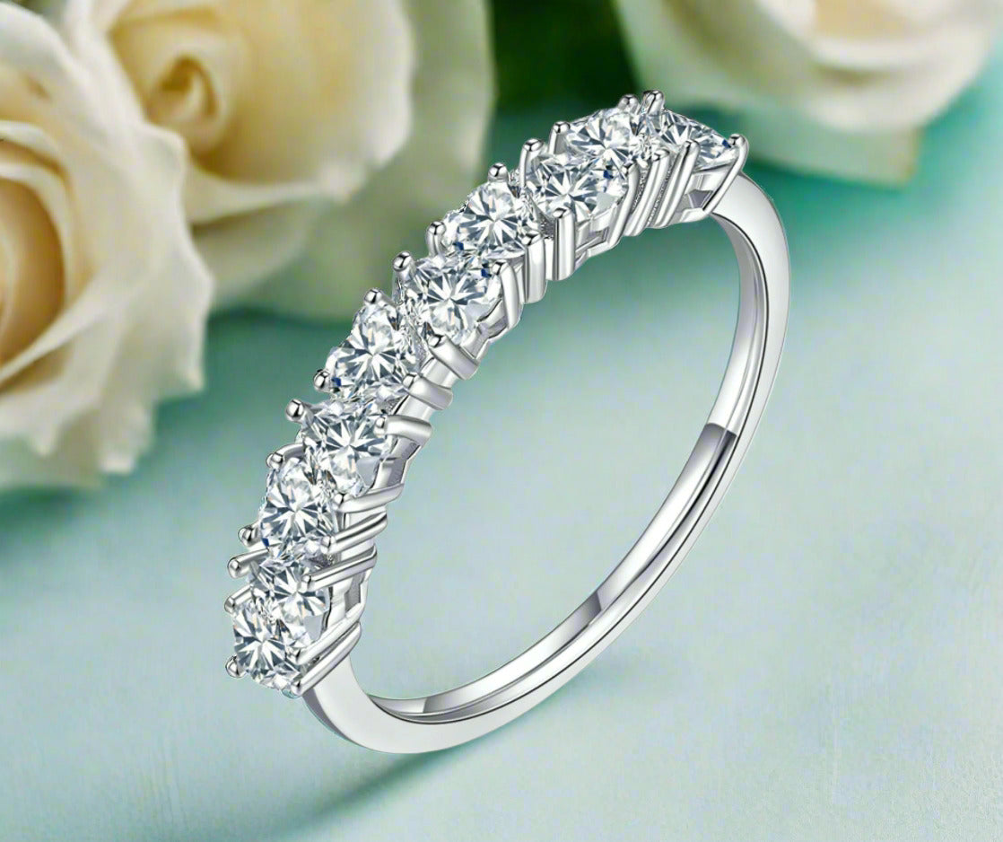 Heart-cut 1.0 ct Diamond Wedding Band-Evani Naomi Jewelry