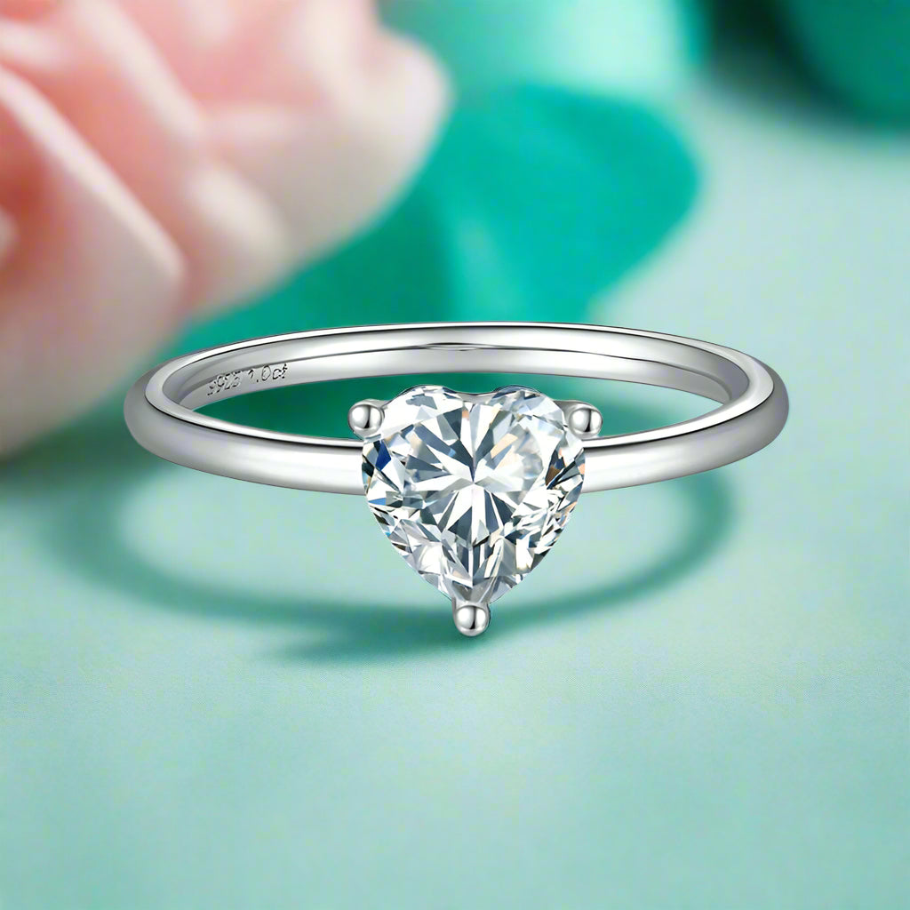 Heart-cut 1.00 ct Diamond Engagement Ring-Evani Naomi Jewelry