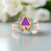 Light Mage Ring Set- Video Game Inspired Rings in 14k Rose Gold-Evani Naomi Jewelry
