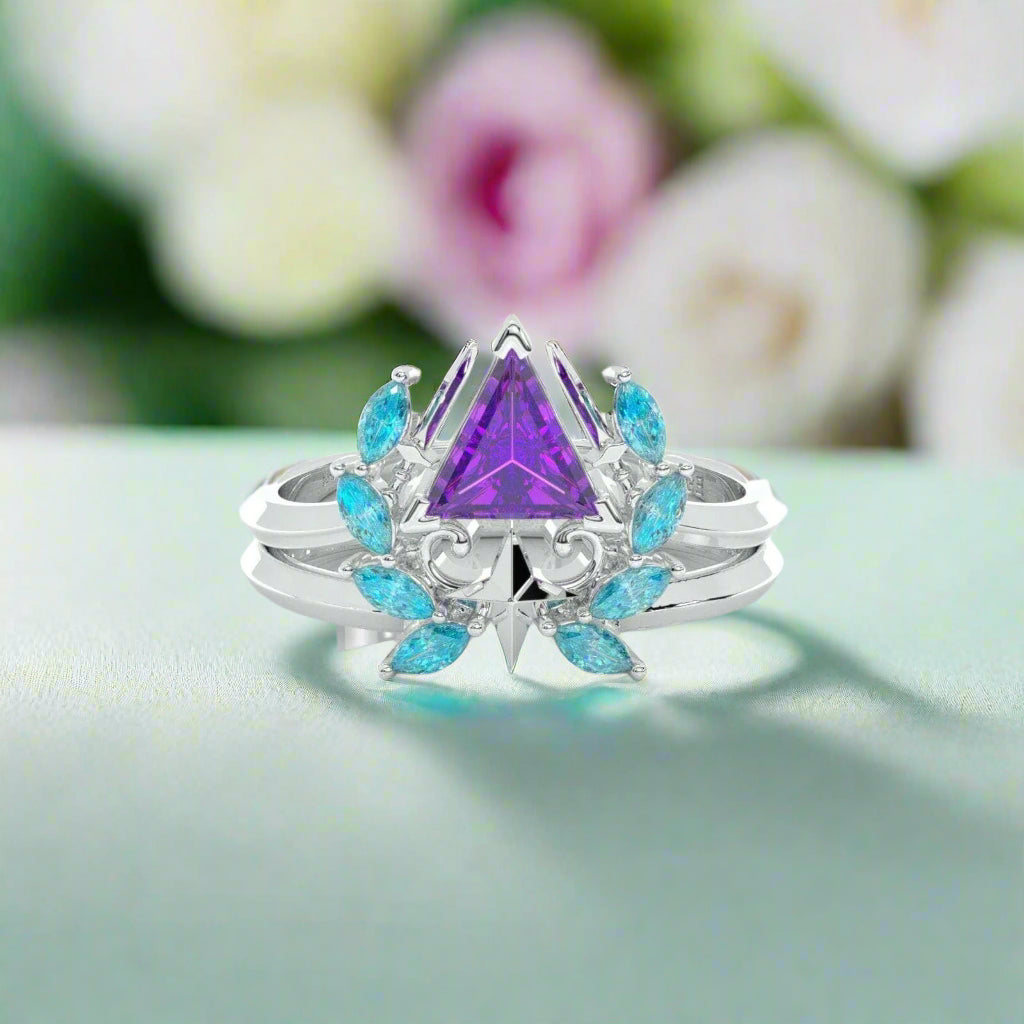 Light Mage Ring Set- Video Game Inspired Rings in 14k Rose Gold-Evani Naomi Jewelry