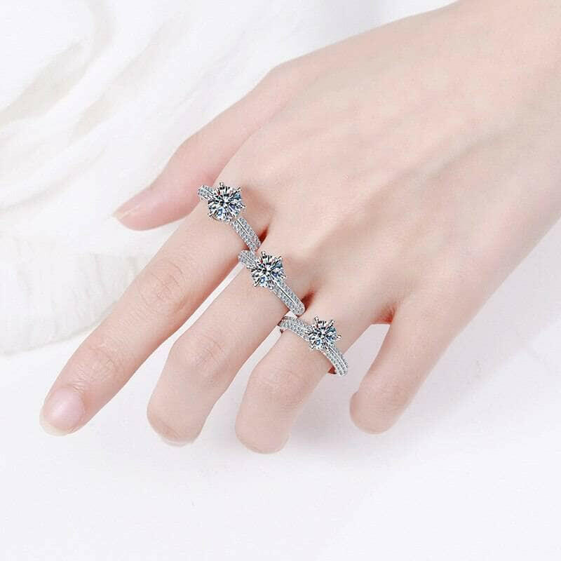 Luxury 3ct Round Diamond Wedding Ring-Evani Naomi Jewelry