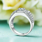 Men's 1.0 ct Round Diamond Halo Band-Evani Naomi Jewelry
