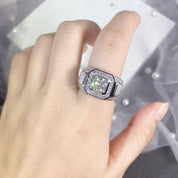Men's 1.0 ct Round Diamond Halo Band-Evani Naomi Jewelry