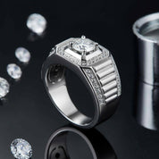 Men's 1.0 ct Round Diamond Halo Band-Evani Naomi Jewelry