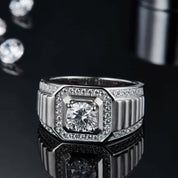 Men's 1.0 ct Round Diamond Halo Band-Evani Naomi Jewelry
