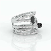 My Other Half Gothic Wedding Rings in 14k Gold Limited Coffin Shape Diamond-Evani Naomi Jewelry
