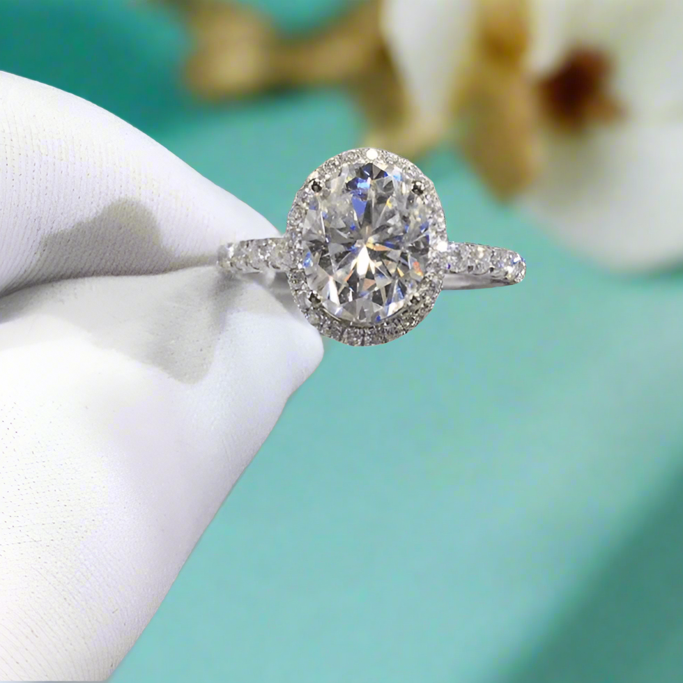 Oval Cut 2ct Diamond Engagement Ring-Evani Naomi Jewelry
