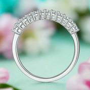 Oval-cut 1.0 ct Diamond Half Eternity Wedding Band-Evani Naomi Jewelry