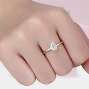 Oval-cut 1.00 ct Diamond Solitaire Engagement Ring-Evani Naomi Jewelry