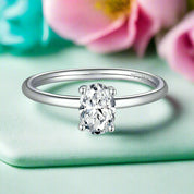 Oval-cut 1.00 ct Diamond Solitaire Engagement Ring-Evani Naomi Jewelry
