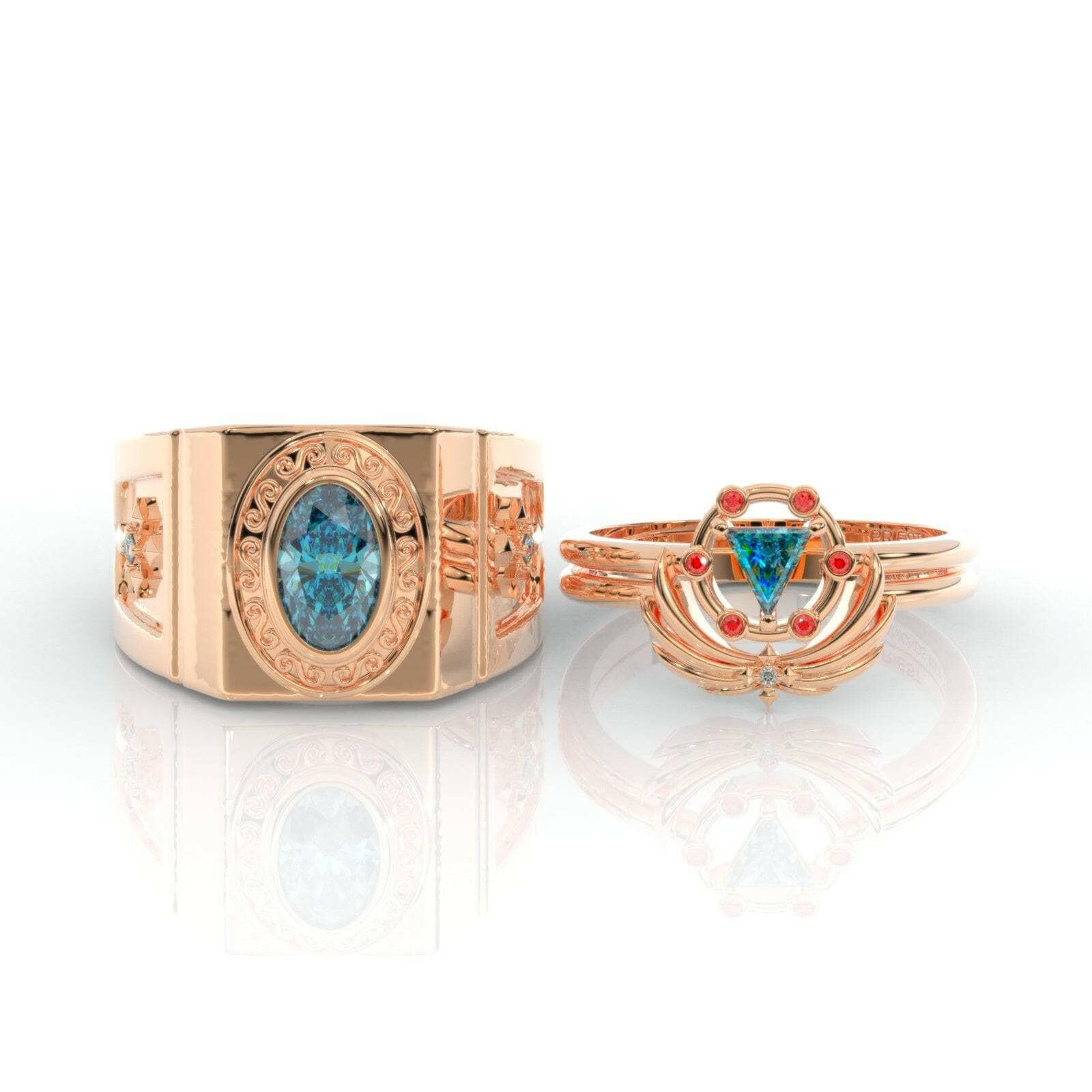 Priest's Ring Set- Video Game Inspired Rings in 14k Yellow Gold-Evani Naomi Jewelry
