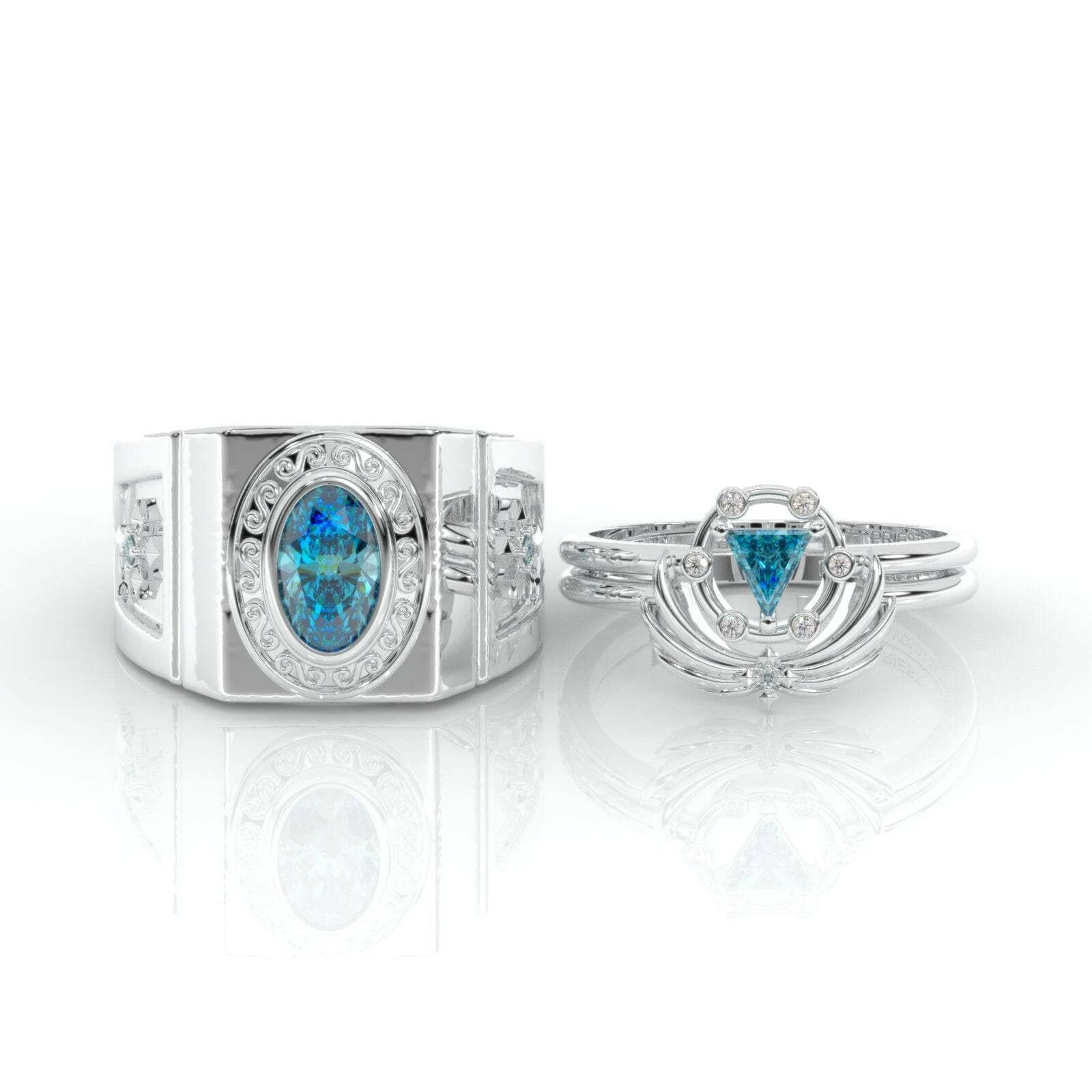 Priest's Ring Set- Video Game Inspired Rings in 14k Yellow Gold-Evani Naomi Jewelry