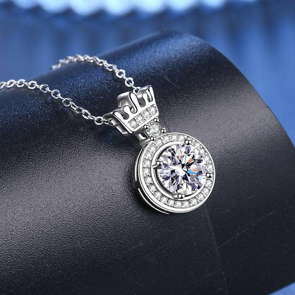 Princess Crown 1.0 ct Diamond Necklace-Evani Naomi Jewelry