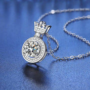 Princess Crown 1.0 ct Diamond Necklace-Evani Naomi Jewelry