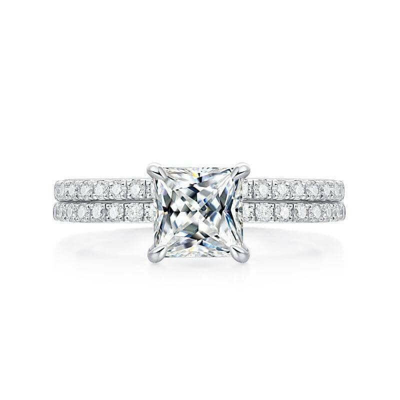Princess-cut 1.0 ct Diamond Ring Set-Evani Naomi Jewelry