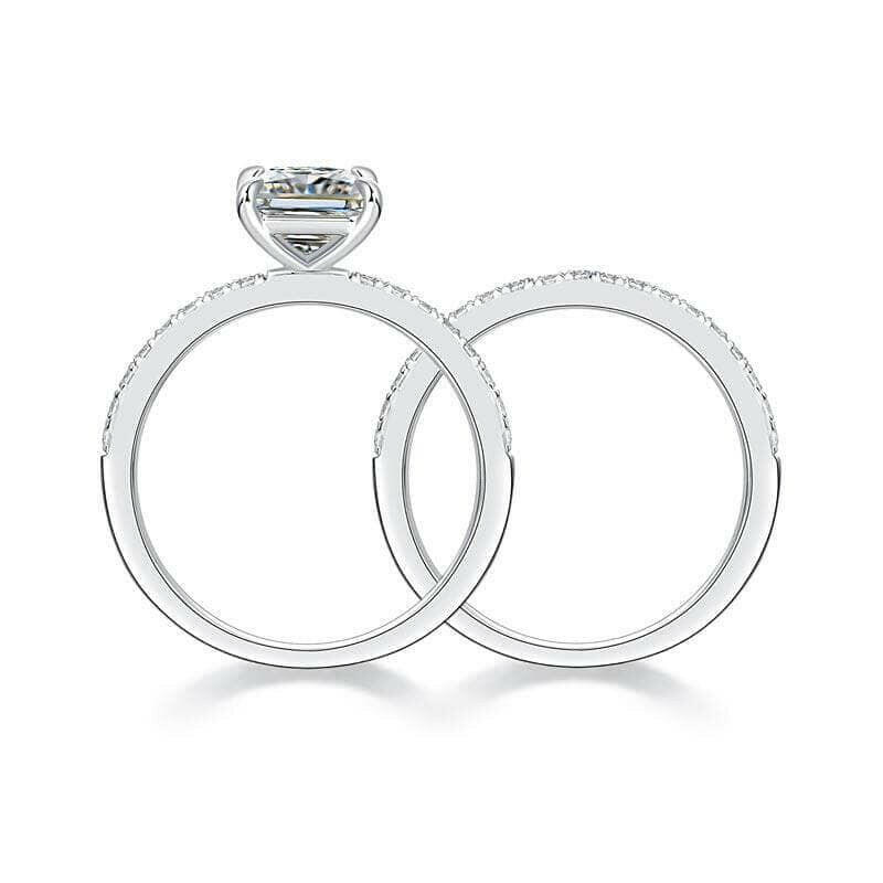Princess-cut 1.0 ct Diamond Ring Set-Evani Naomi Jewelry