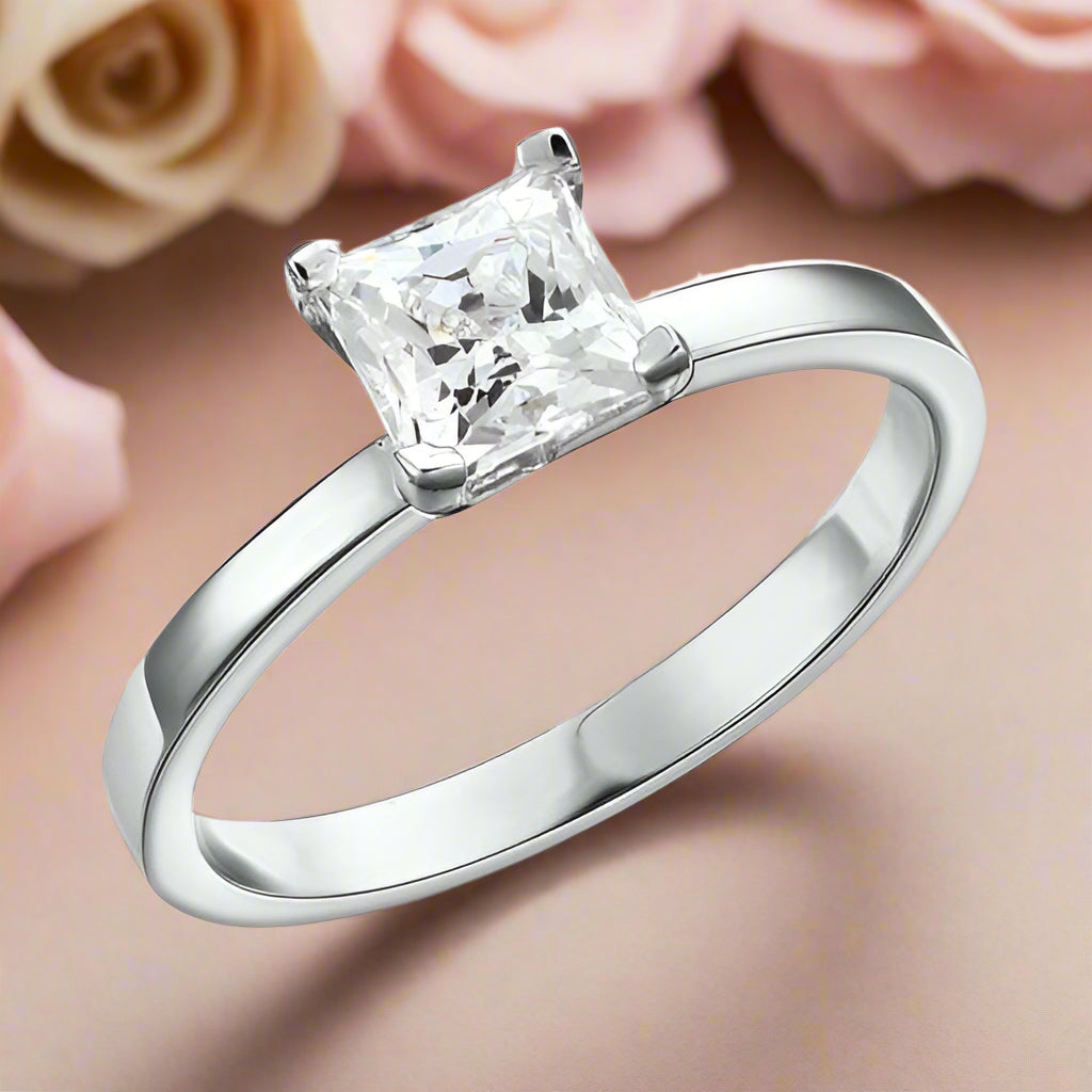 Princess-cut 1.00 ct Diamond Engagement Ring-Evani Naomi Jewelry