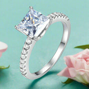 Princess-cut 1.50 ct Half Eternity Diamond Engagement Ring-Evani Naomi Jewelry