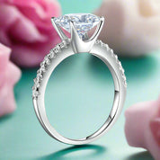 Princess-cut 1.50 ct Half Eternity Diamond Engagement Ring-Evani Naomi Jewelry