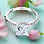 Princess-cut 1.50 ct Half Eternity Diamond Engagement Ring-Evani Naomi Jewelry