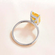 Radiant Cut 5.0ct Yellow Sapphire White Gold Engagement Ring-Evani Naomi Jewelry