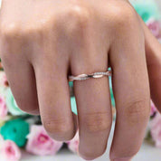 Rose Gold 0.8ct Infinity Twist Wedding Band-Evani Naomi Jewelry
